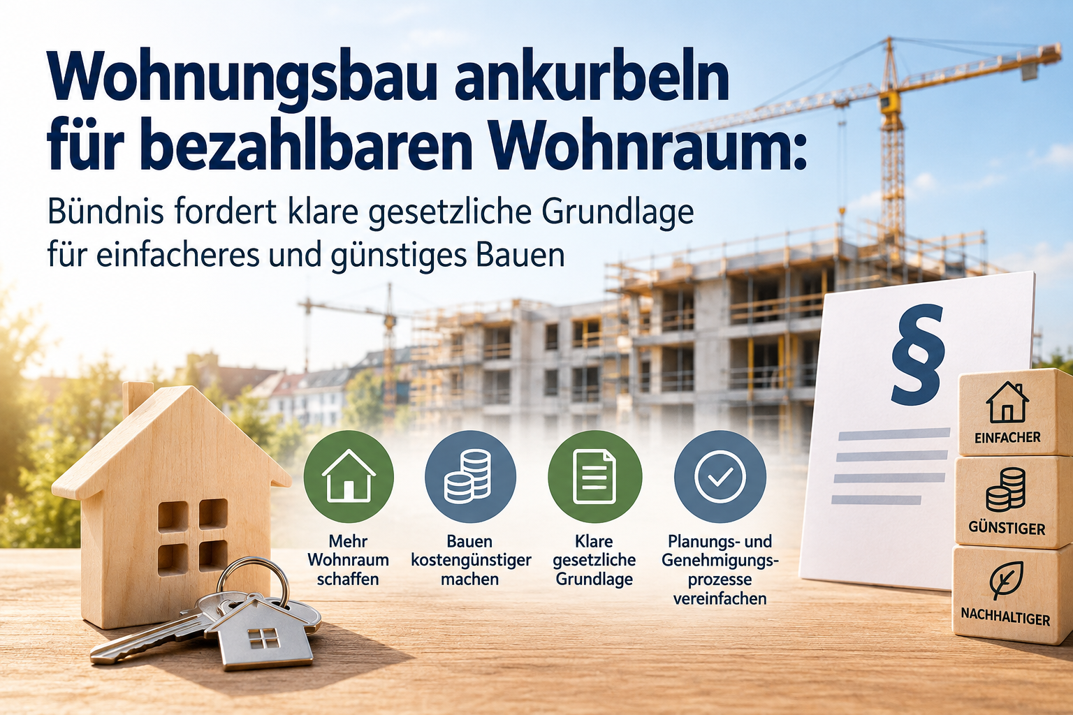 Wohnungsbau ankurbeln für bezahlbaren Wohnraum